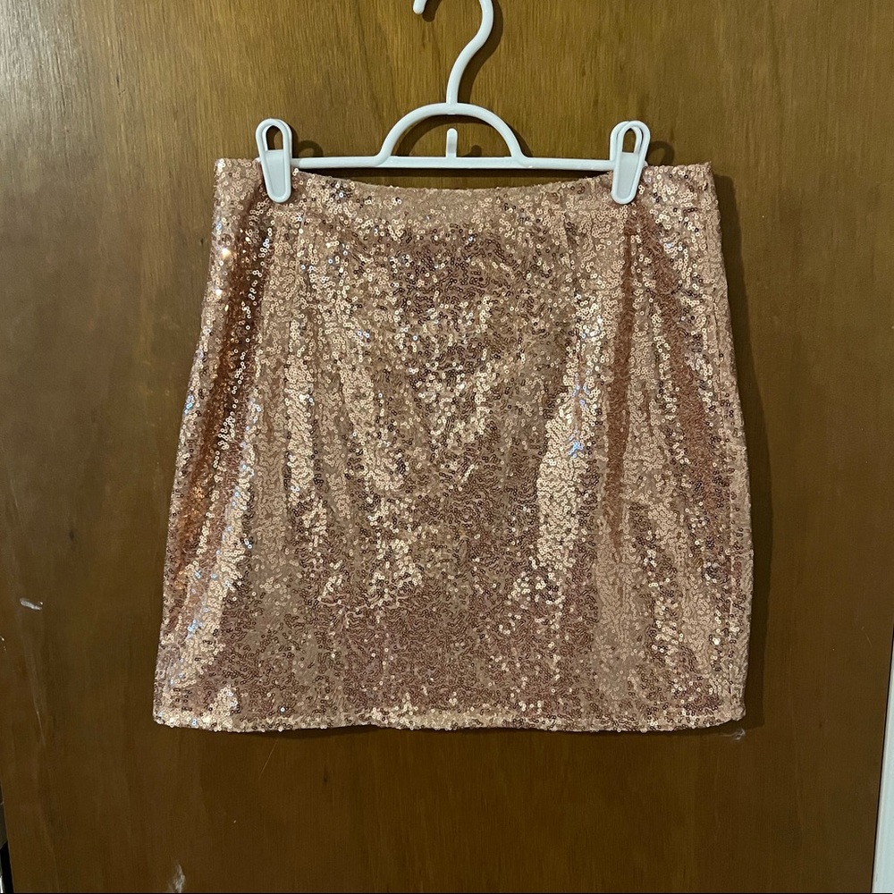 Cupshe rose gold sequined mini skirt